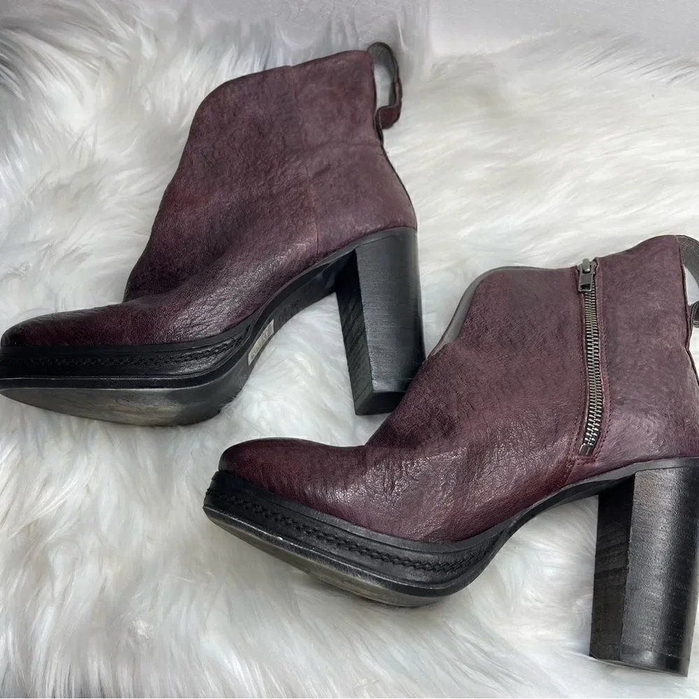 Free People Pebbled Leather Bolo Bandit Boot in Wine 40 - Picture 4 of 11